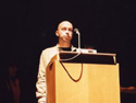 Miguel Gonçalves Mendes, vencedor do prémio doclisboa/Tóbis para o melhor documentário português pelo filme “autografia” , no seu discurso de agradecimento